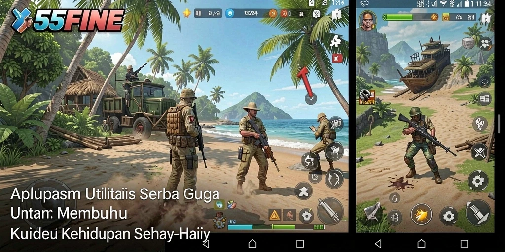 Screenshot utama 55FIVE menampilkan antarmuka pengguna yang intuitif.
