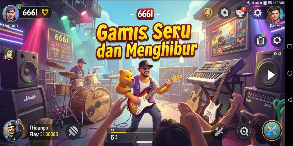 Tampilan gameplay <strong>666I</strong> yang menampilkan interaksi pengguna dengan musik.