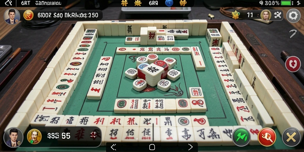 Tampilan utama gameplay 6RT dengan banyak ubin Mahjong yang harus dicocokkan.