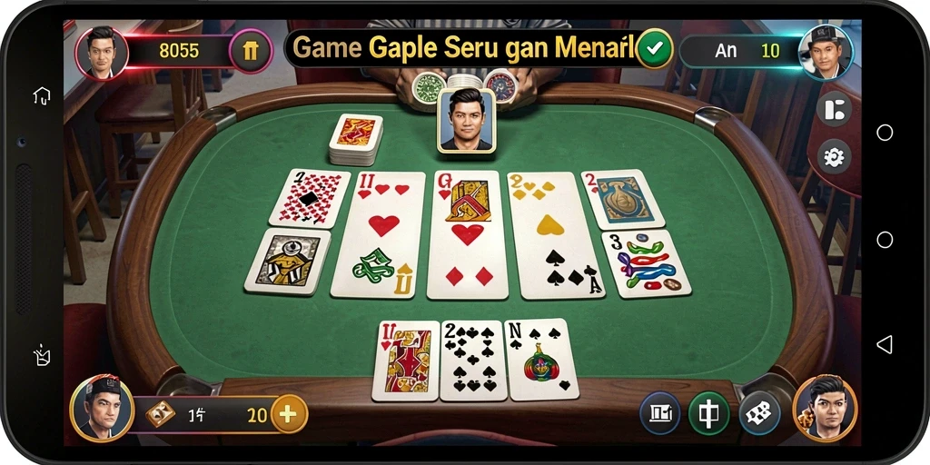 Screenshot gameplay seru dari game Gaple 8055.