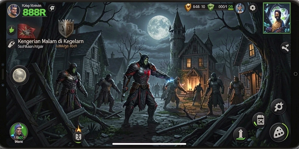 Tampilan gameplay 888R yang mencekam dan atmosfer horor.