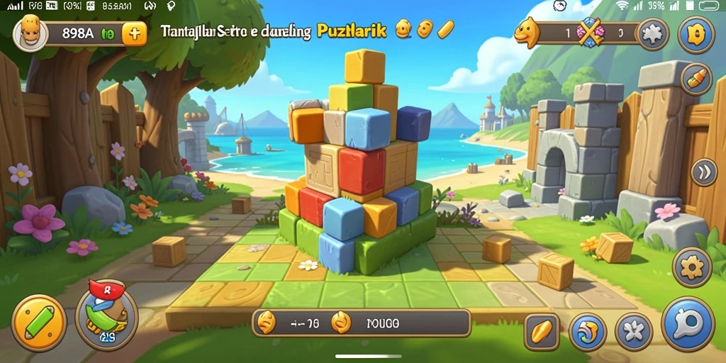 Tampilan gameplay seru dalam game Puzzle 898A.