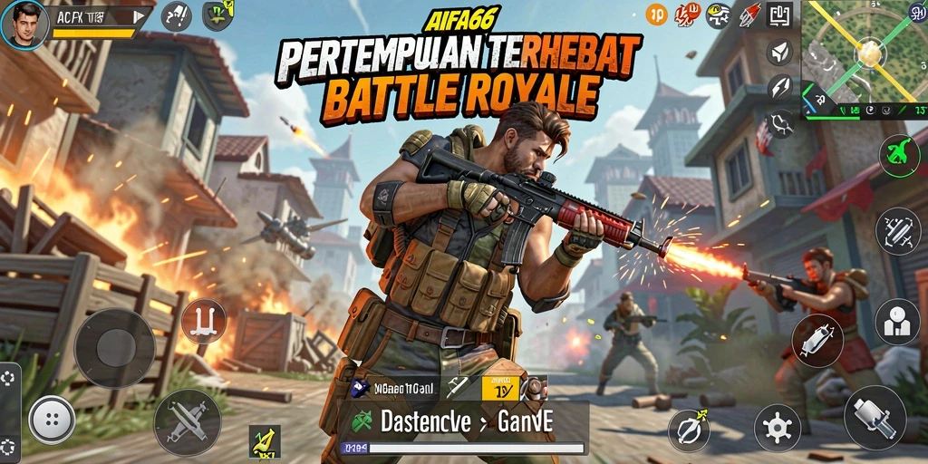 Screenshot AIFA66 yang menampilkan aksi mendebarkan di arena Battle Royale.