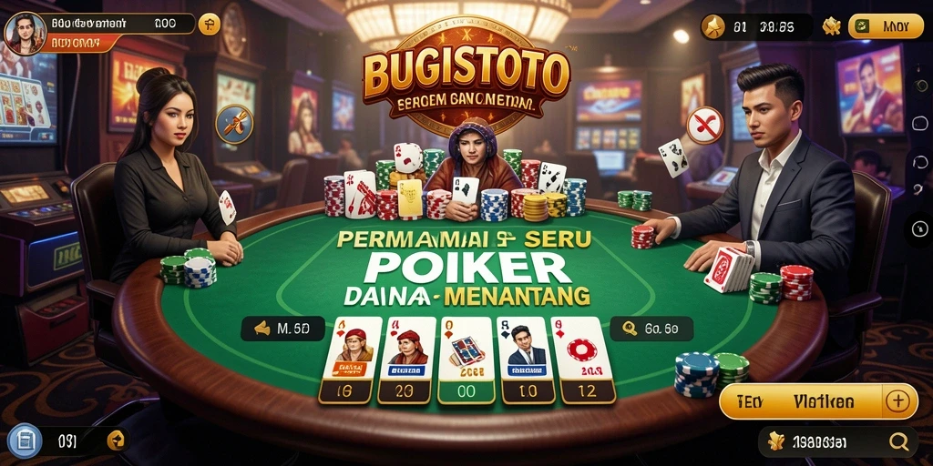 Tampilan gameplay seru di BUGISTOTO saat bermain poker.