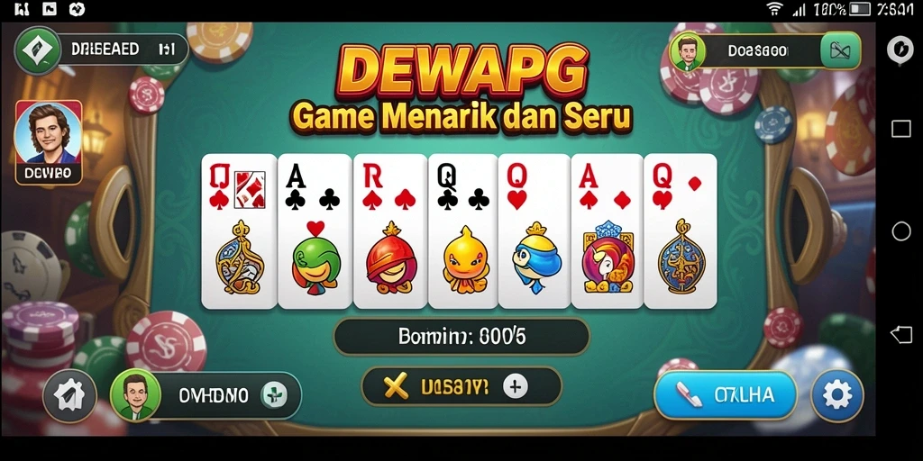 Tampilan gameplay seru dalam DEWAPG yang menampilkan aksi Domino.
