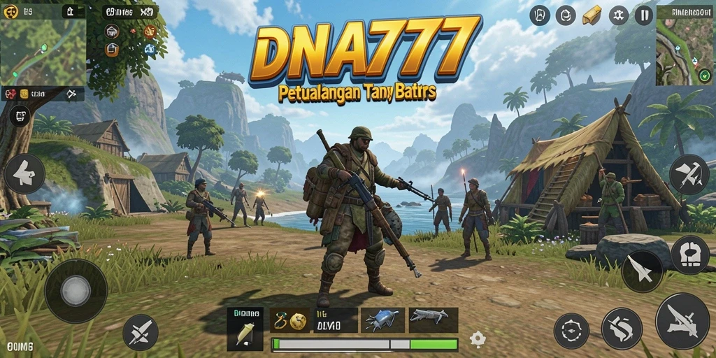Tangkapan layar utama DNA777 menunjukkan gameplay yang menakjubkan di dunia terbuka.