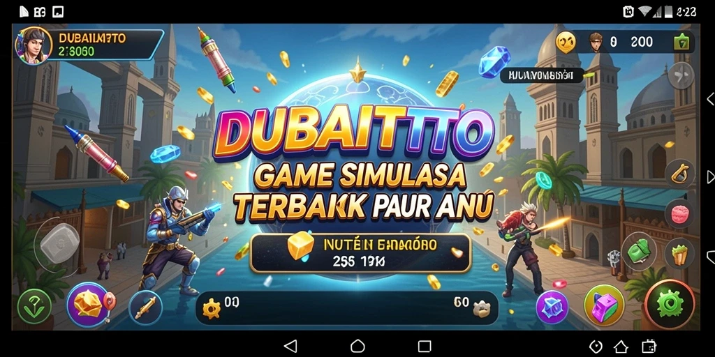 Screenshot utama DUBAITOTO menampilkan gameplay simulasi interaktif dan imersif.