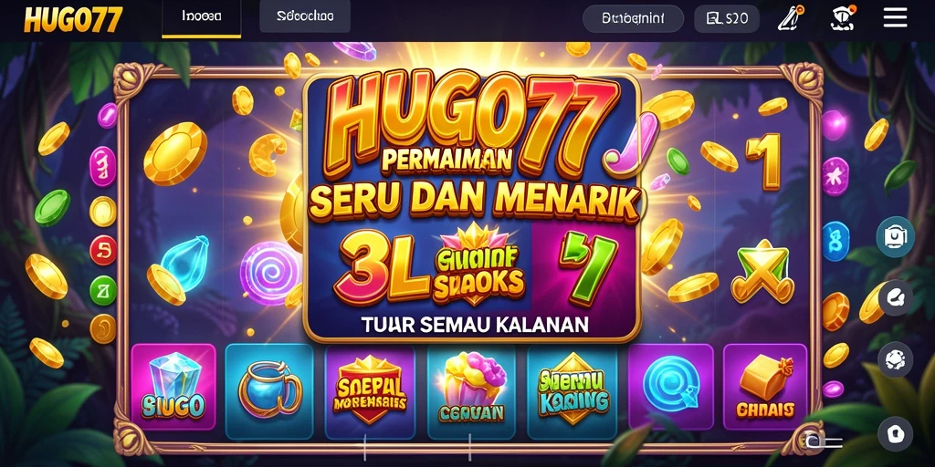 Tampilan menarik dari gameplay HUGO77 saat memutar slot.
