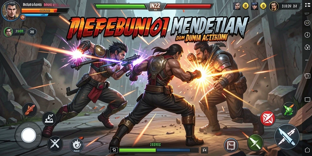 Tampilkan aksi pertarungan mendebarkan dalam gameplay IN22.