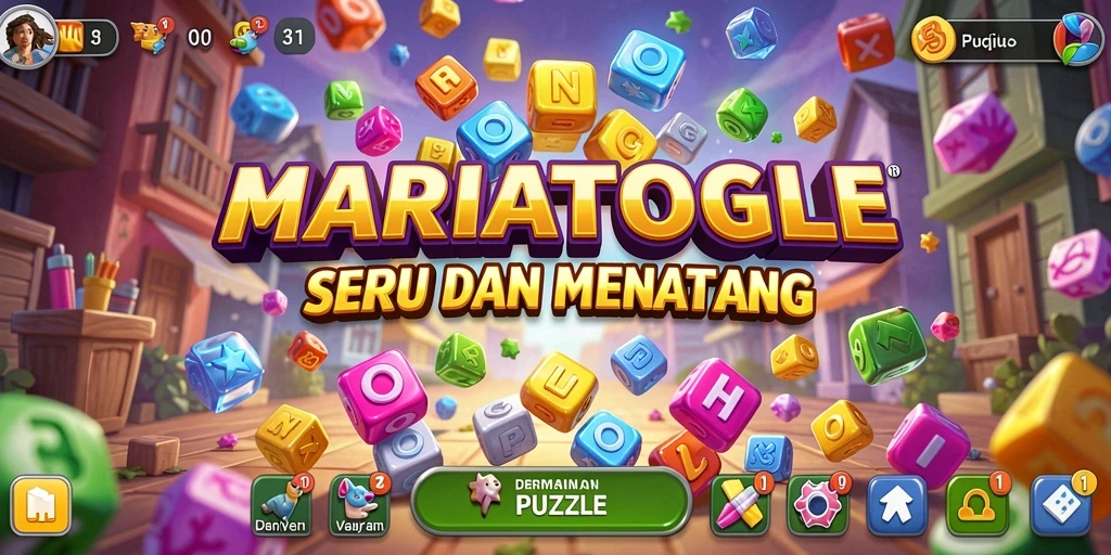 Screenshot MARIATOGEL menampilkan gameplay menyenangkan puzzle.