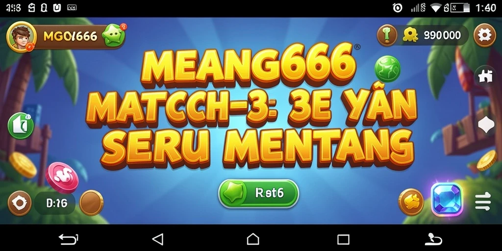 Tampilan gameplay menarik dari MENANG666 saat mencocokkan elemen Match-3.