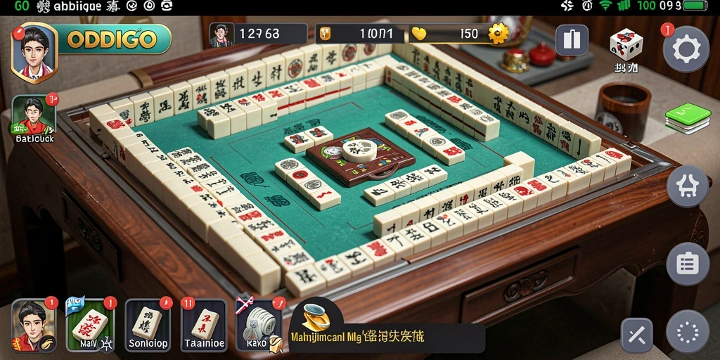 Tampilan gameplay seru ODDIGO dalam permainan Mahjong.