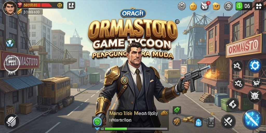 Screenshot gameplay ORMASTOTO menampilkan momen seru pengelolaan bisnis.
