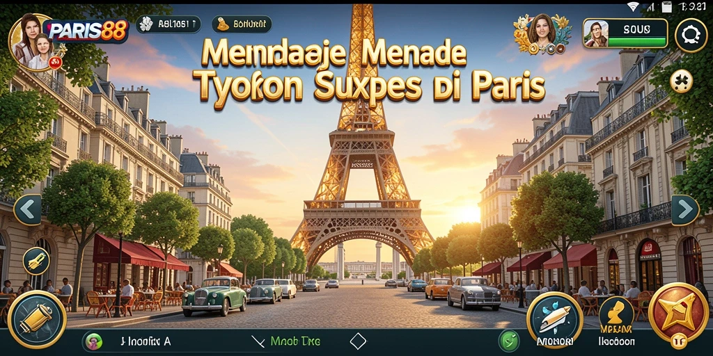 Screenshot gameplay PARIS88 yang menampilkan keseruan membangun bisnis Tycoon.