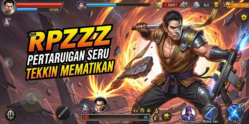Gameplay RPZZZ yang intens dengan aksi pertarungan epik.