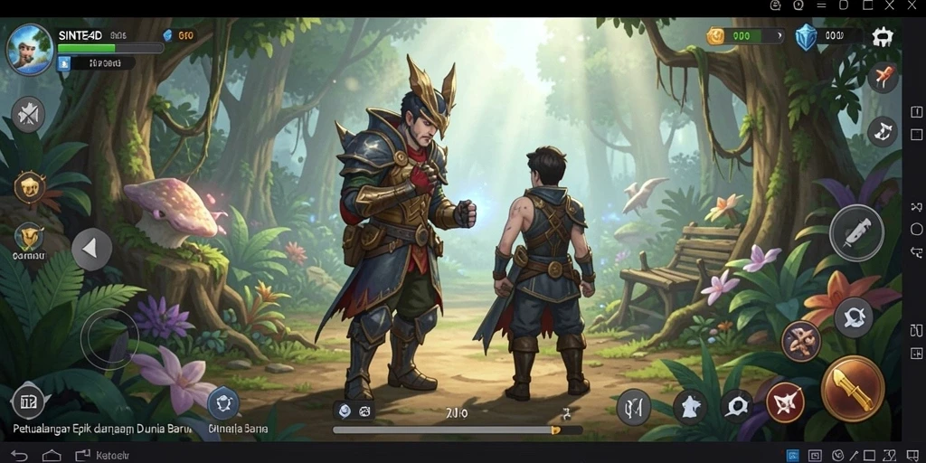 Tampilan gameplay SINTE4D yang menakjubkan di dunia petualangan.