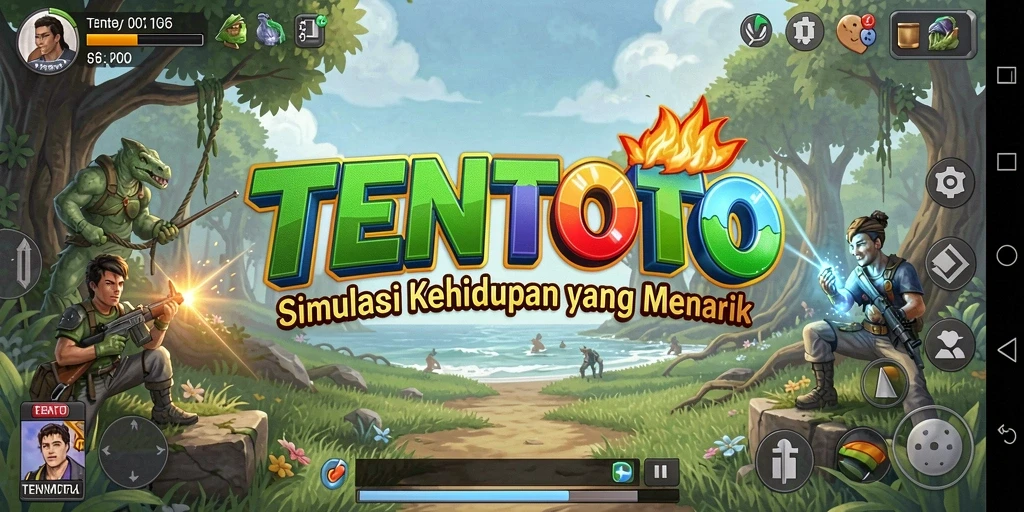 Screenshot TENTOTO menunjukkan momen gameplay kreatif dan interaktif.