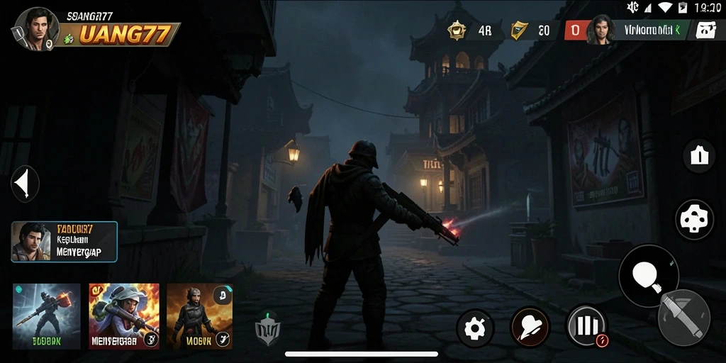 Tampilan gameplay mencekam di UANG77 dengan suasana Horror yang kental.