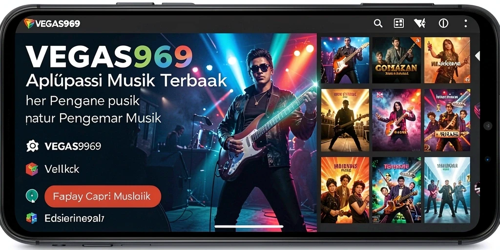 Tampilan gameplay interaktif dari aplikasi musik VEGAS969.