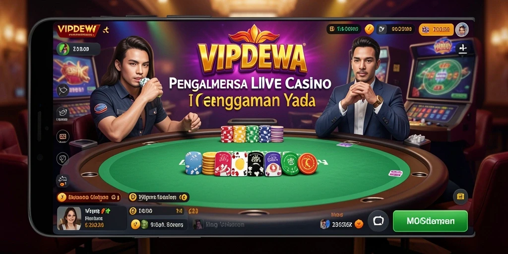 Tampilan gameplay Live Casino yang nyata dan mendebarkan dari VIPDEWA.