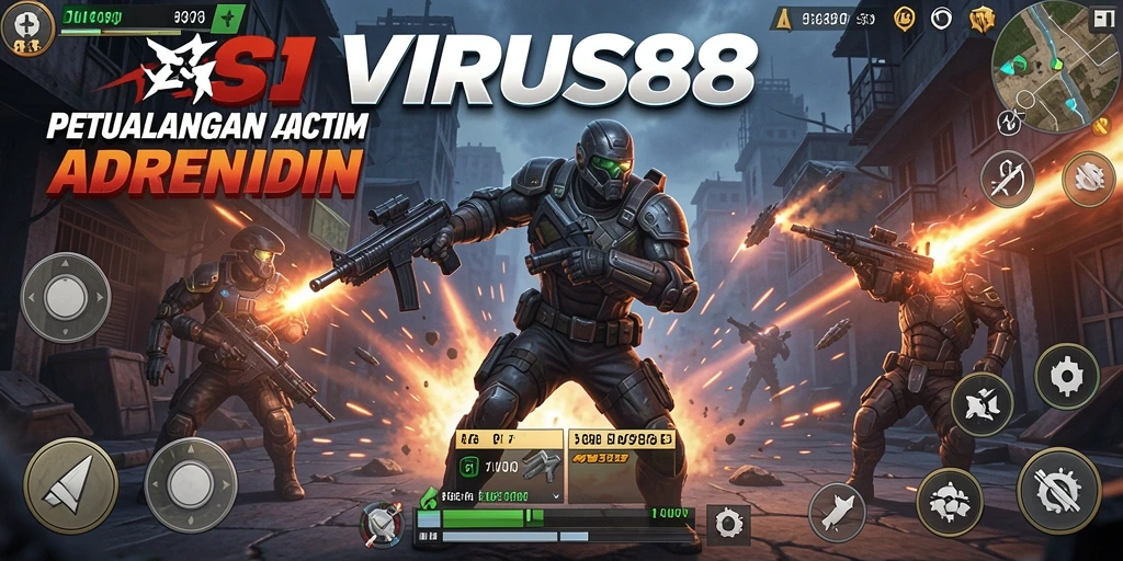 Screenshot gameplay menegangkan dari VIRUS88 dengan aksi seru dan grafis menarik.